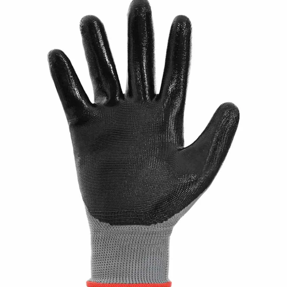 vidaXL Werkhandschoenen 12 st Grijs en zwart 7 / S Polyester