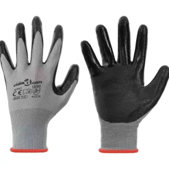 vidaXL Werkhandschoenen 12 st Grijs en zwart 7 / S Polyester