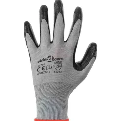 vidaXL Werkhandschoenen 12 st Grijs en zwart 7 / S Polyester