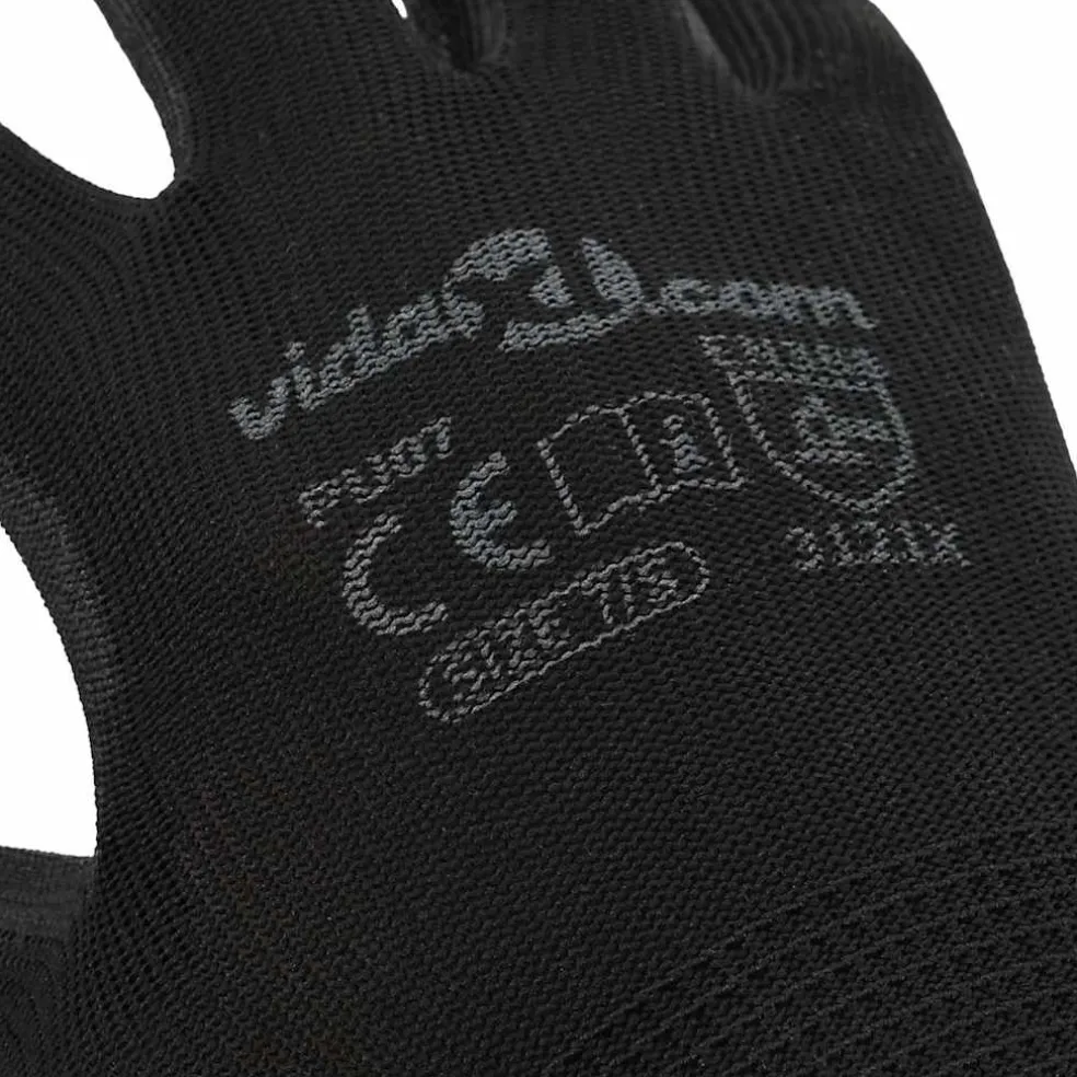 vidaXL Werkhandschoenen 12 st Zwart 7 / S Polyester