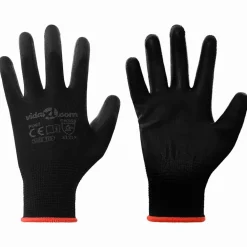 vidaXL Werkhandschoenen 12 st Zwart 7 / S Polyester