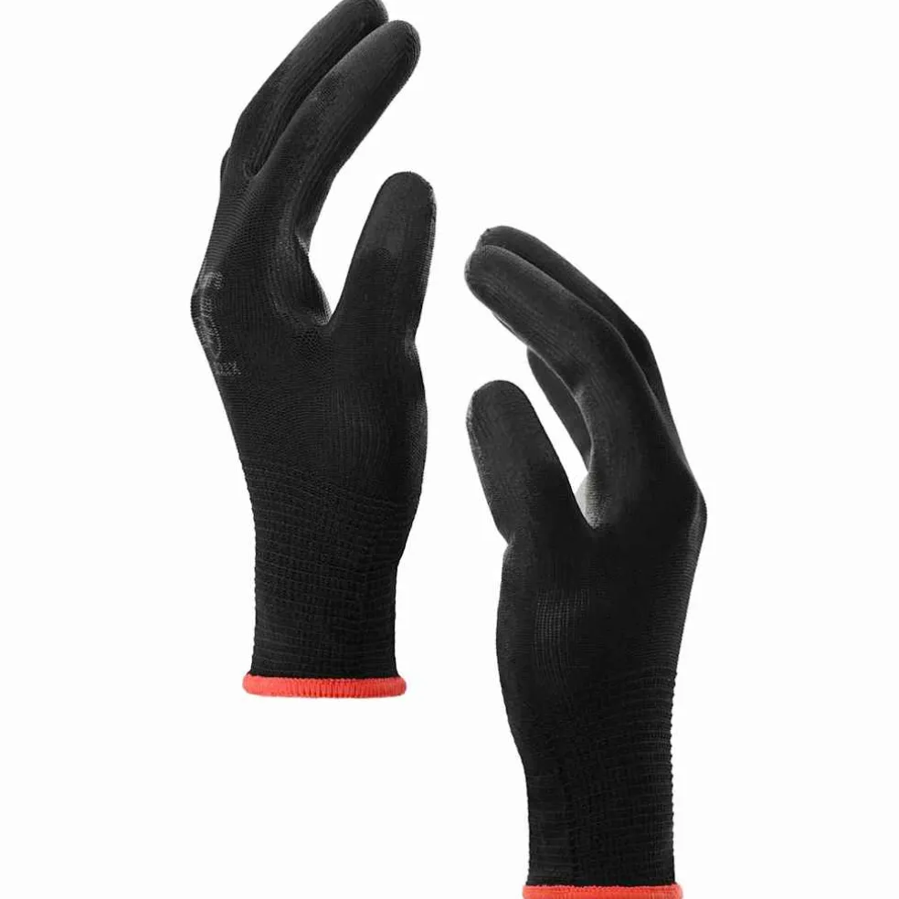 vidaXL Werkhandschoenen 12 st Zwart 7 / S Polyester