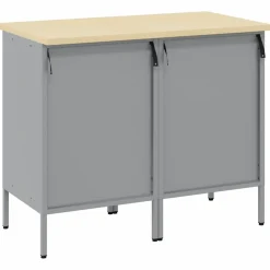 vidaXL Werk kast met lade met slot 2 st Rood en Grijs 100 x 55 x 85 cm