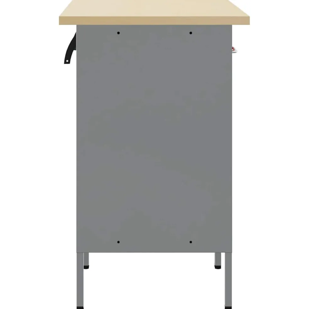 vidaXL Werk kast met lade met slot 2 st Rood en Grijs 100 x 55 x 85 cm