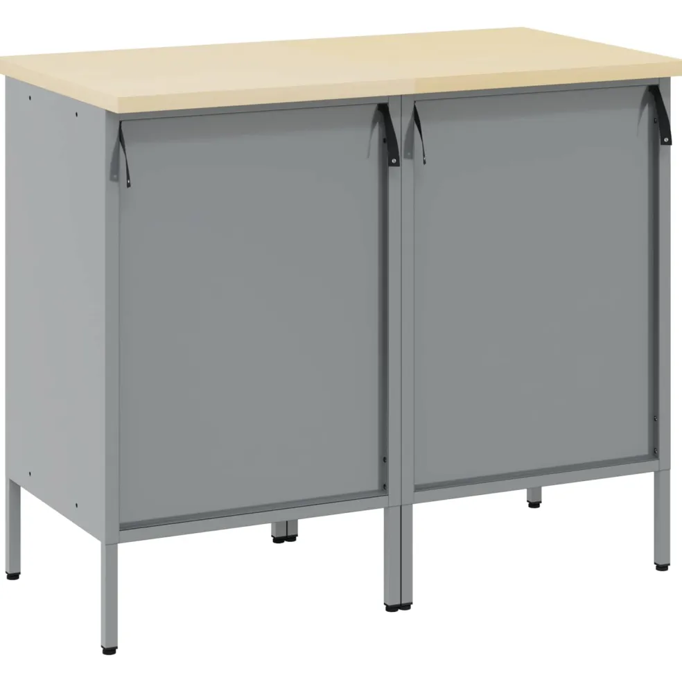 vidaXL Werk kast met lade met slot 2 st Rood en Grijs 100 x 55 x 85 cm