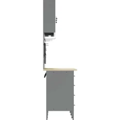 vidaXL Werk kast met lade met slot 8 st Zwart Engineered hout en staal