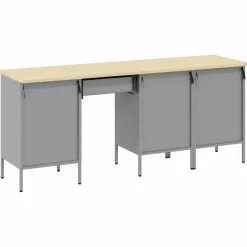vidaXL Werk kast met lade met slot 4 st Zwart Engineered hout en staal