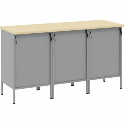 vidaXL Werk kast met lade 3 st Rood en Grijs 150 x 55 x 85 cm