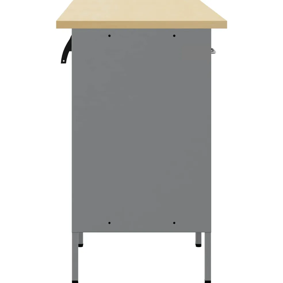 vidaXL Werk kast met lade 3 st Zwart en Grijs 150 x 55 x 85 cm