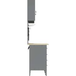 vidaXL Werk kast met lade 7 st Zwart Engineered hout en staal