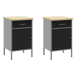 vidaXL Werkkast set met lade met plank met opslag met slot 6 st Zwart