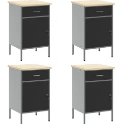 vidaXL Werkkast set met lade met opslag met slot 10 st Zwart