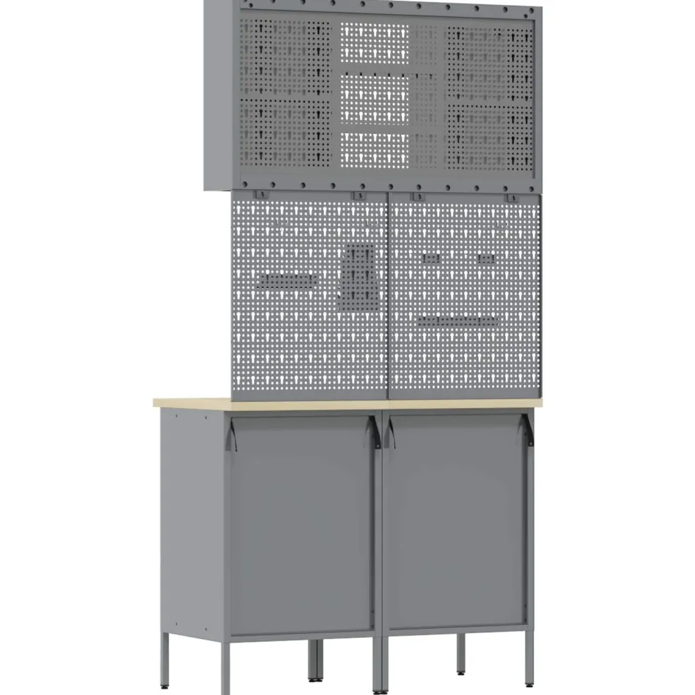 vidaXL Werkkast set met lade met plank met opslag 5 st Zwart