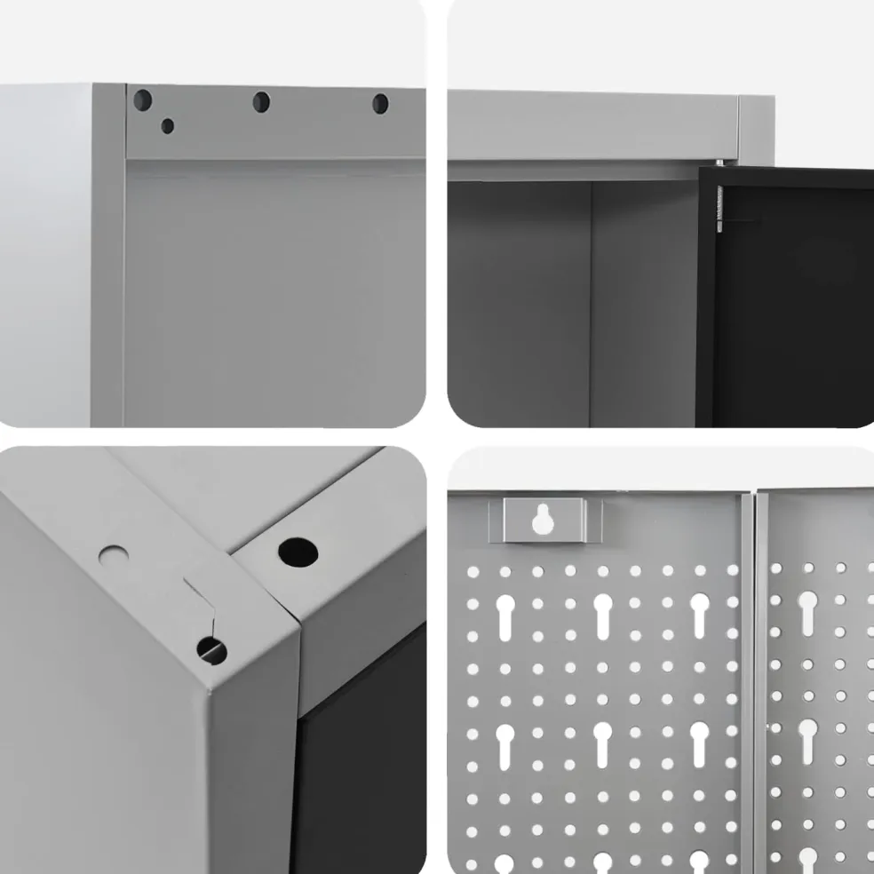 vidaXL Werkkast set met lade met plank met opslag 5 st Zwart