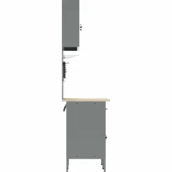 vidaXL Werkkast set met lade met plank met opslag 5 st Zwart
