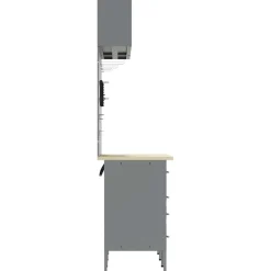 vidaXL Werkkast set met lade met opslag met slot 8 st Zwart