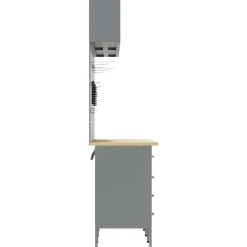 vidaXL Werkkast set 10 st Rood Poedergecoat staal en gefabriceerd hout