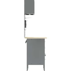 vidaXL Werkkast set 5 st Zwart Poedergecoat staal en gefabriceerd hout
