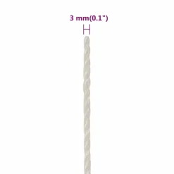 vidaXL Werktouw 3 mm 25 m polypropeen wit