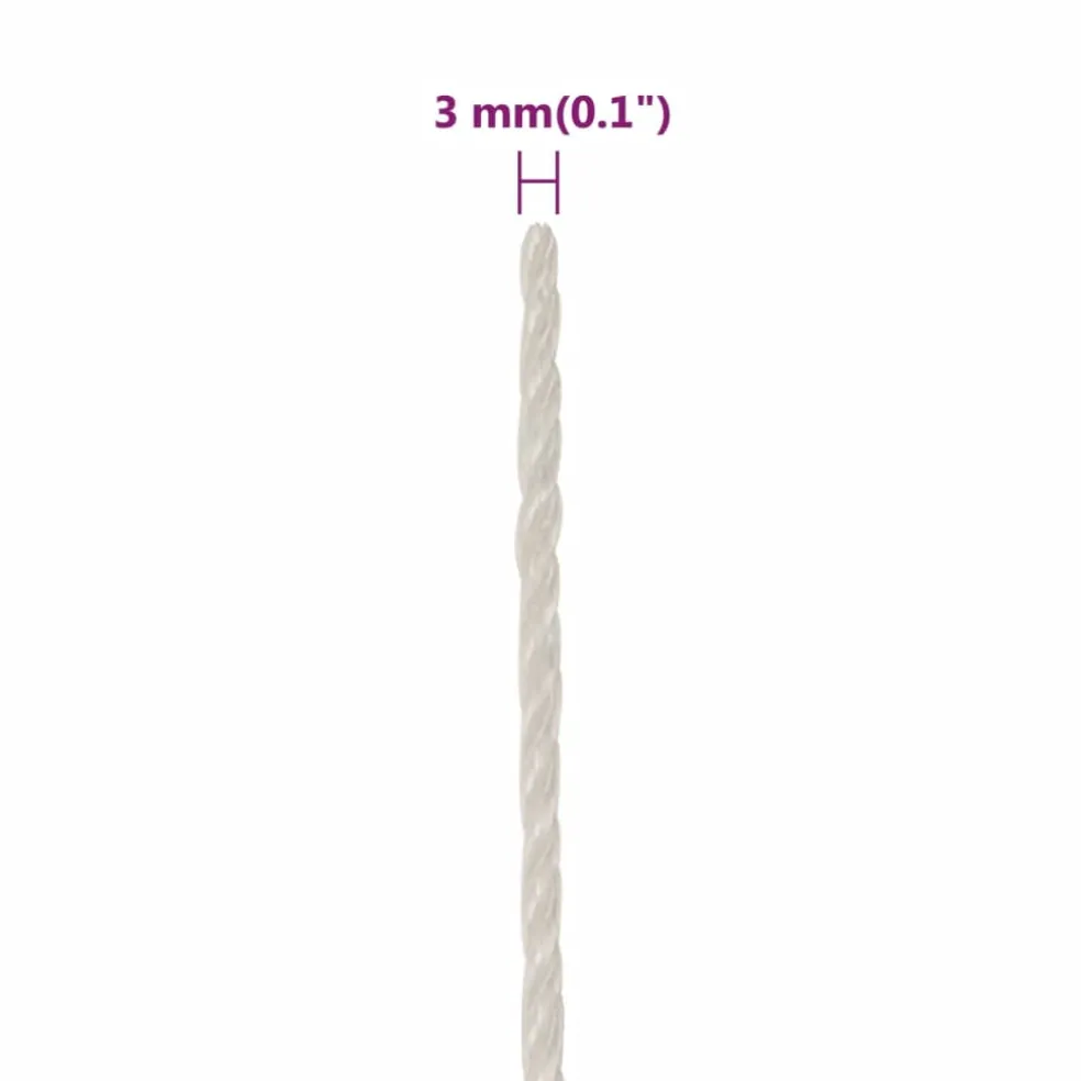 vidaXL Werktouw 3 mm 25 m polypropeen wit