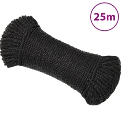 vidaXL Werktouw 3 mm 25 m polypropeen zwart