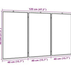 vidaXL Whiteboard magnetisch inklapbaar 120x80x1,7 cm aluminium