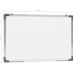 vidaXL Whiteboard magnetisch 50x35 cm staal wit