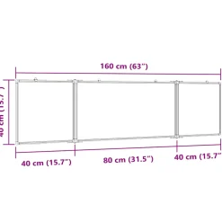 vidaXL Whiteboard magnetisch inklapbaar 160x40x1,7 cm aluminium