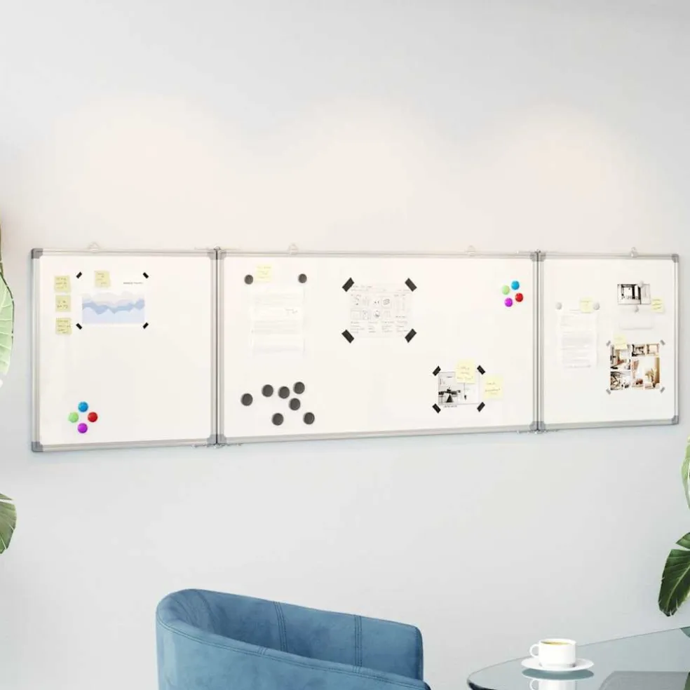 vidaXL Whiteboard magnetisch inklapbaar 160x40x1,7 cm aluminium