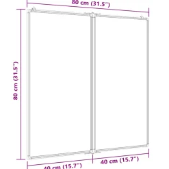 vidaXL Whiteboard magnetisch inklapbaar 80x80x1,7 cm aluminium