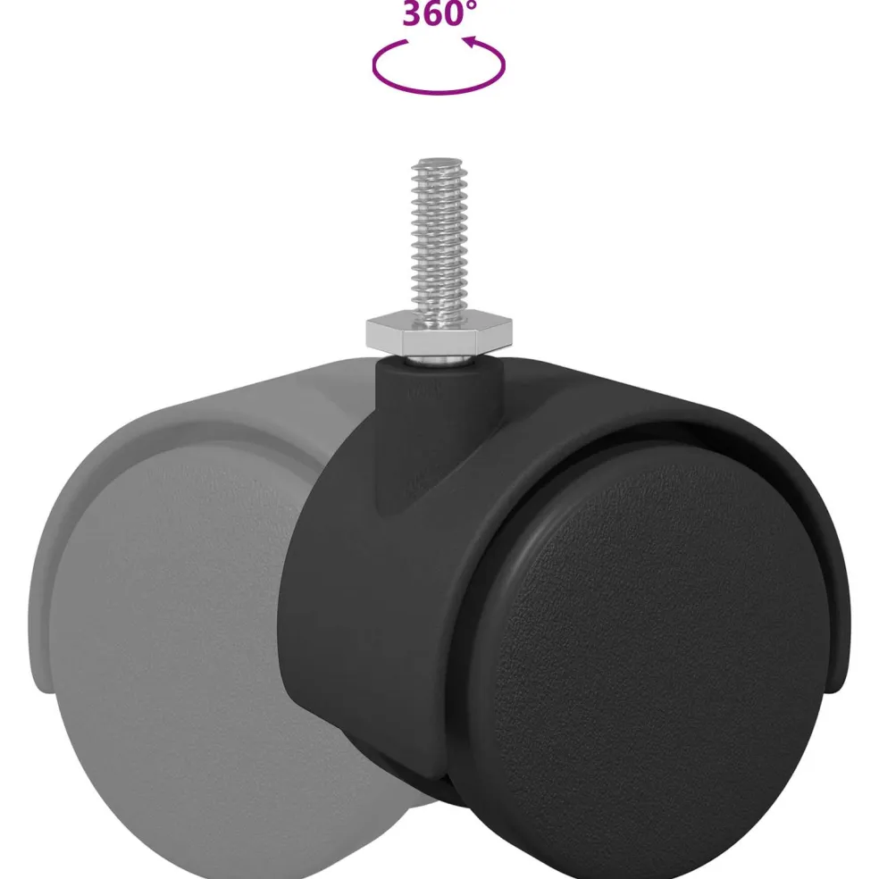 vidaXL Wielen 2 st Zwart 40,1 x 37,8 mm PP en IJzer