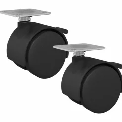 vidaXL Wiel 2 st Zwart 39,5 x 39,5 x 37,8 mm IJzer en Polypropyleen