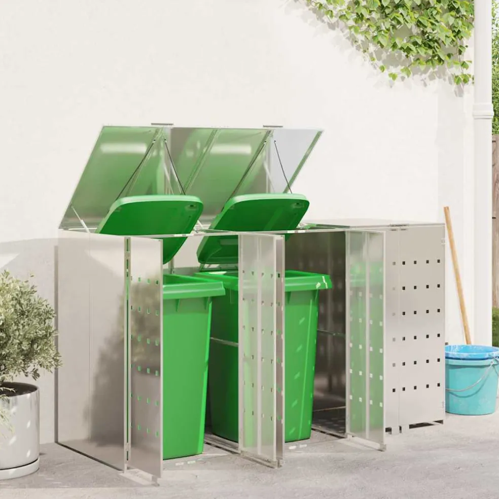 vidaXL Wieltjesbakopslag voor 3 bakken Roestvrij staal Zilver