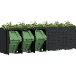 vidaXL Wieltjesbakopslag voor 6 bakken Zwart 408 x 77,5 x 121,5 cm