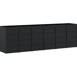 vidaXL Wieltjesbakopslag voor 6 bakken Zwart 408 x 77,5 x 121,5 cm