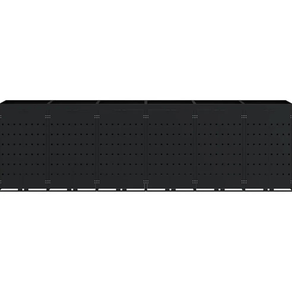 vidaXL Wieltjesbakopslag voor 6 bakken Zwart 408 x 77,5 x 121,5 cm