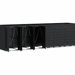 vidaXL Wieltjesbakopslag voor 6 bakken Zwart 408 x 77,5 x 121,5 cm