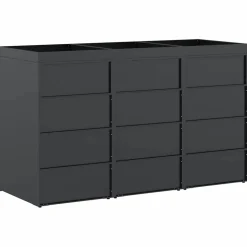 vidaXL Wieltjesbakopslag voor 3 bakken Antraciet 204 x 77,5 x 121,5 cm