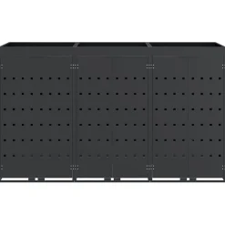 vidaXL Wieltjesbakopslag voor 3 bakken Antraciet 204 x 77,5 x 121,5 cm