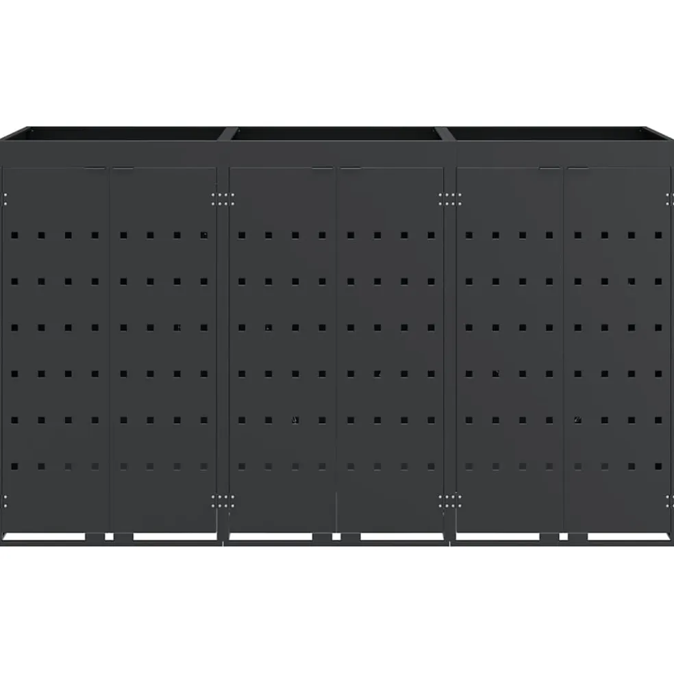 vidaXL Wieltjesbakopslag voor 3 bakken Antraciet 204 x 77,5 x 121,5 cm