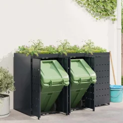 vidaXL Wieltjesbakopslag voor 3 bakken Antraciet 204 x 77,5 x 121,5 cm