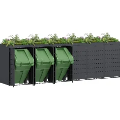 vidaXL Wieltjesbakopslag voor 6 bakken Antraciet 408 x 77,5 x 121,5 cm