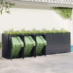 vidaXL Wieltjesbakopslag voor 6 bakken Antraciet 408 x 77,5 x 121,5 cm