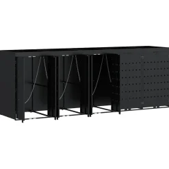vidaXL Wieltjesbakopslag voor 5 bakken Zwart 340 x 77,5 x 121,5 cm