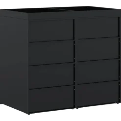 vidaXL Wieltjesbakopslag voor 2 bakken Zwart 136 x 77,5 x 121,5 cm