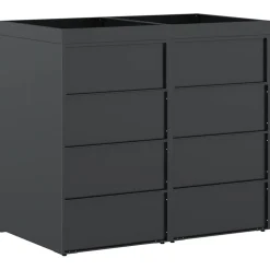 vidaXL Wieltjesbakopslag voor 2 bakken Antraciet 136 x 77,5 x 121,5 cm