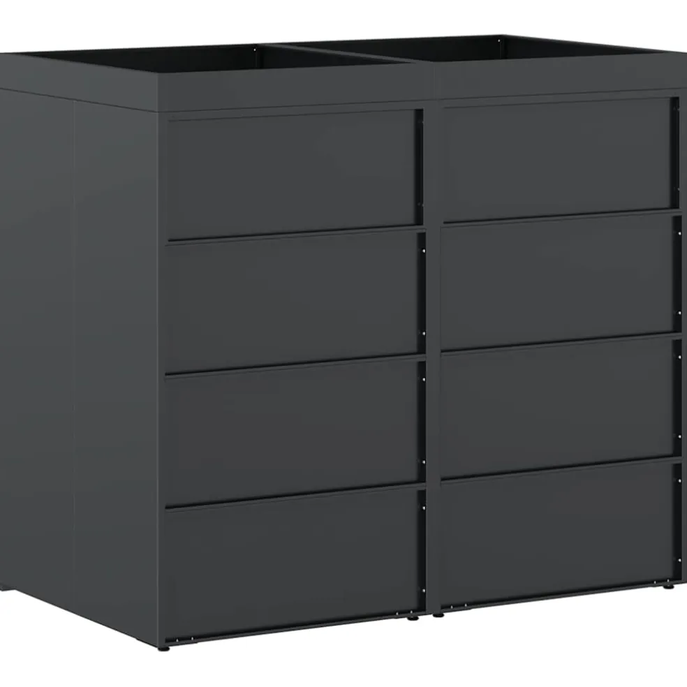 vidaXL Wieltjesbakopslag voor 2 bakken Antraciet 136 x 77,5 x 121,5 cm