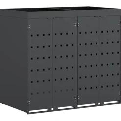 vidaXL Wieltjesbakopslag voor 2 bakken Antraciet 136 x 77,5 x 121,5 cm