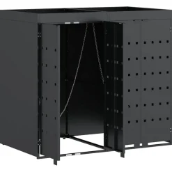 vidaXL Wieltjesbakopslag voor 2 bakken Antraciet 136 x 77,5 x 121,5 cm