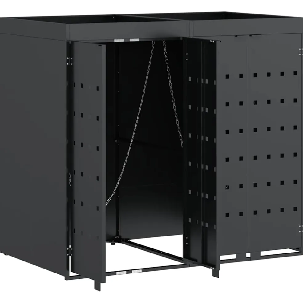 vidaXL Wieltjesbakopslag voor 2 bakken Antraciet 136 x 77,5 x 121,5 cm